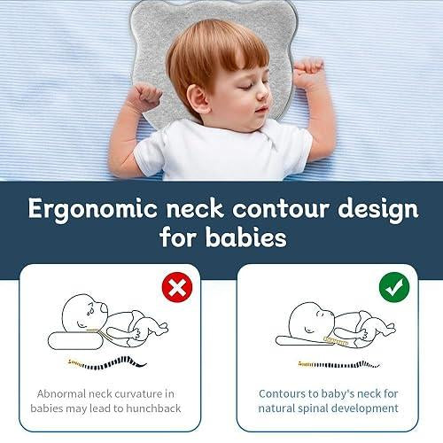 Almohada de espuma viscoelástica Cococu para bebés recién nacidos