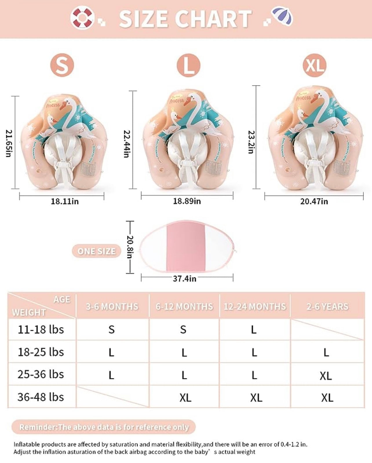 Free Swimming Baby - Flotador inflable para bebés con toldo, talla 3-24 meses