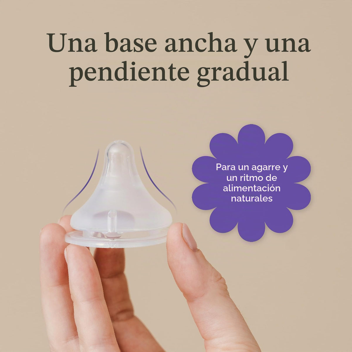 Lansinoh NaturalWave - Tetinas para biberón de bebé, flujo lento, talla S, 1+ mes, 4 unidades
