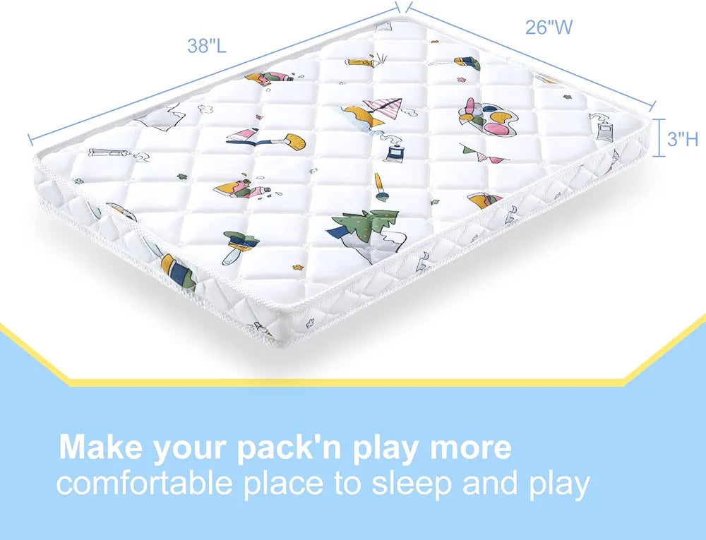 Vibe Bear Colchón Pack and Play 38" x 26" x3