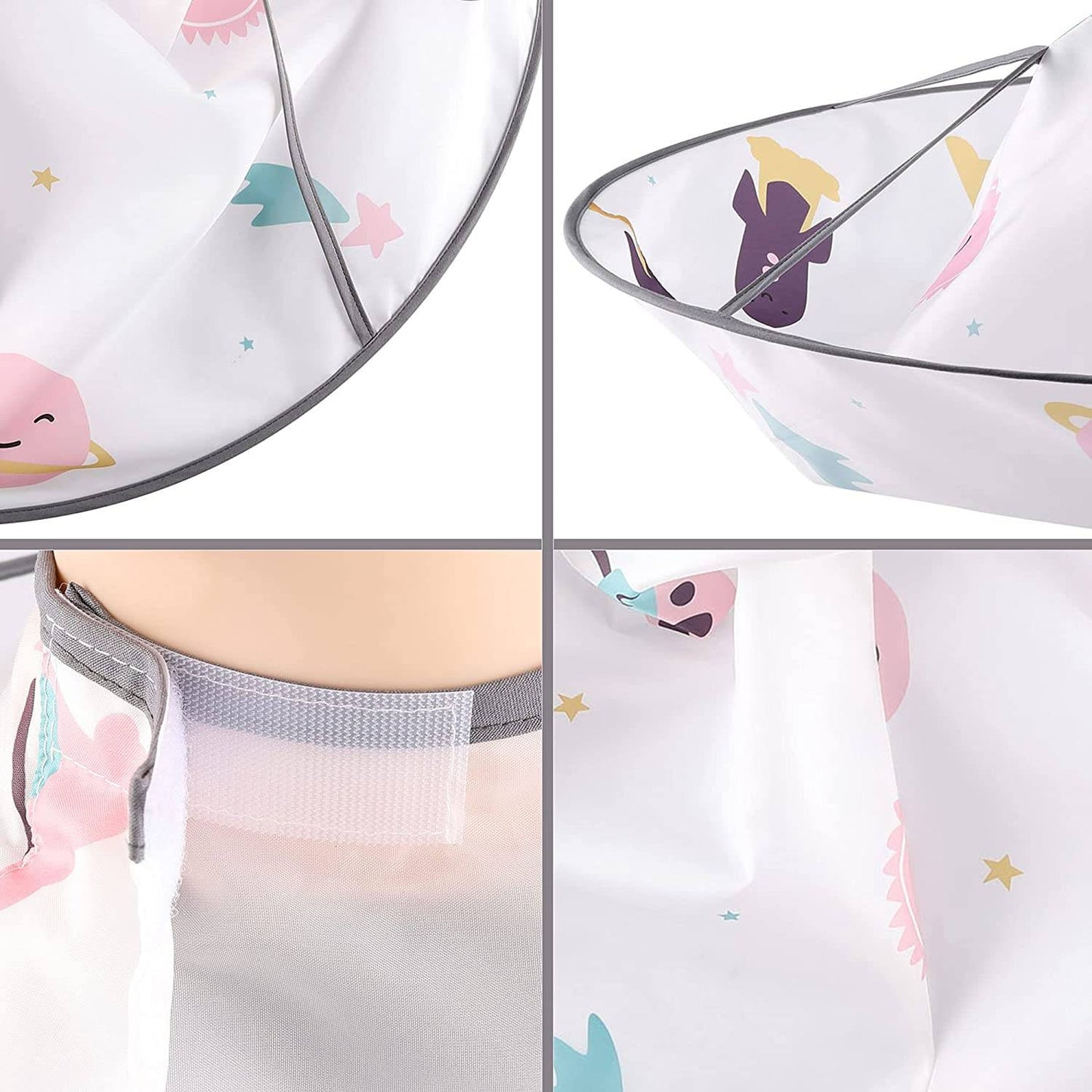 Capa de corte de pelo para niños Paraguas de peluquería plegable impermeable, 2 uds