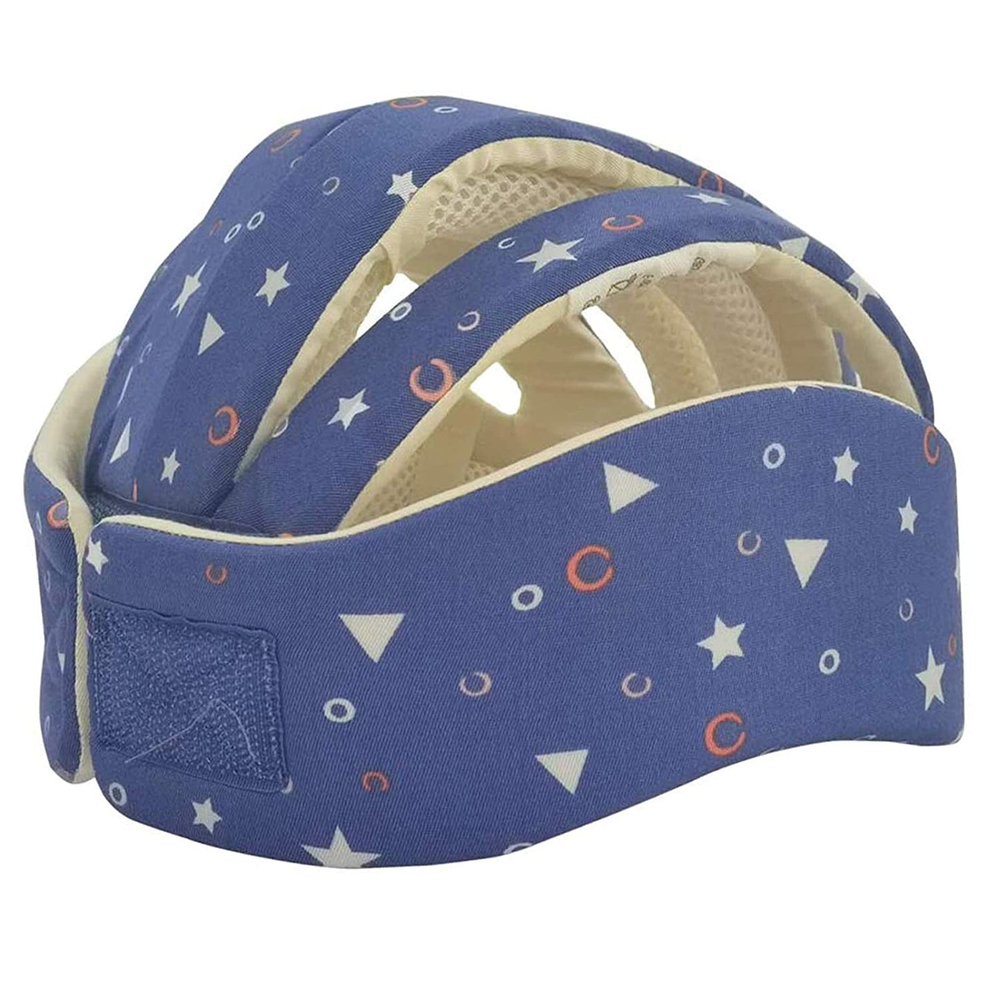 Casco para bebés gorra suave y ajustable, estrellas azul