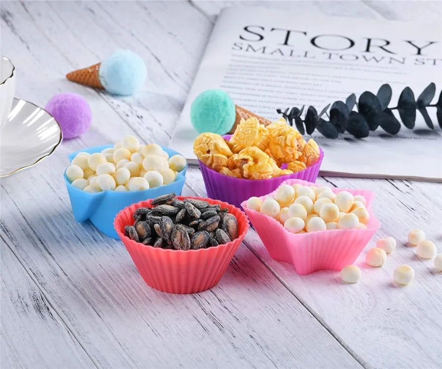 Set de 24 Moldes de silicona reutilizables, (rosa/redondo/estrella/corazón)