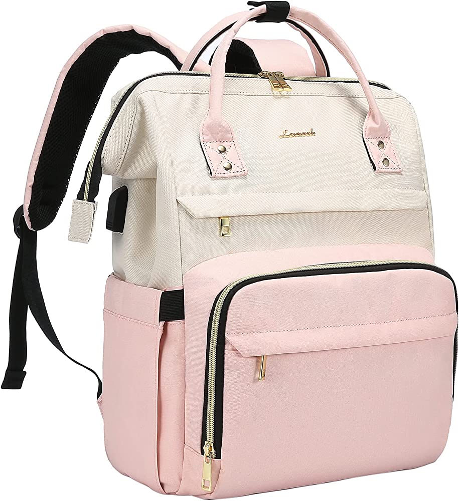 LOVEVOOK Mochila para laptop para mujer-beige-rosado – Mom to Mom