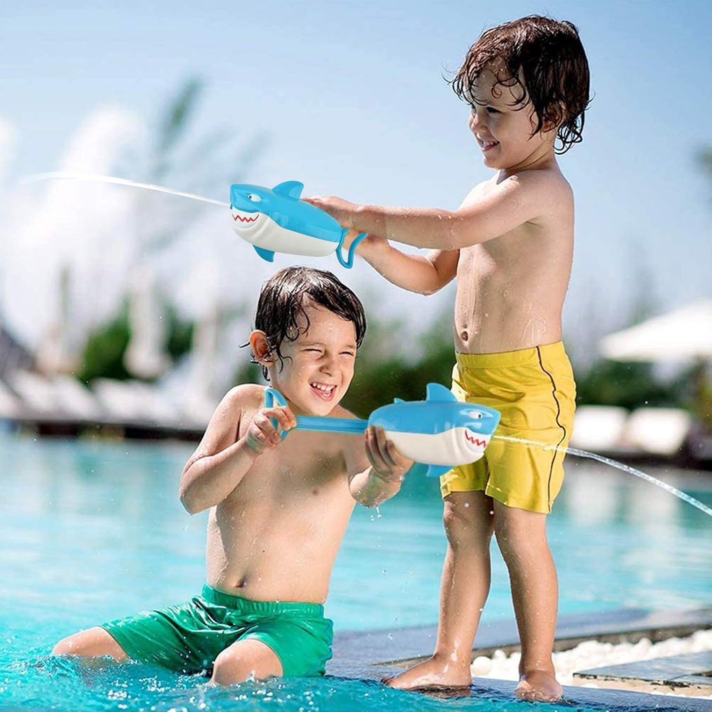 GizmoVine- Set de pistola de agua de tiburón con stickers