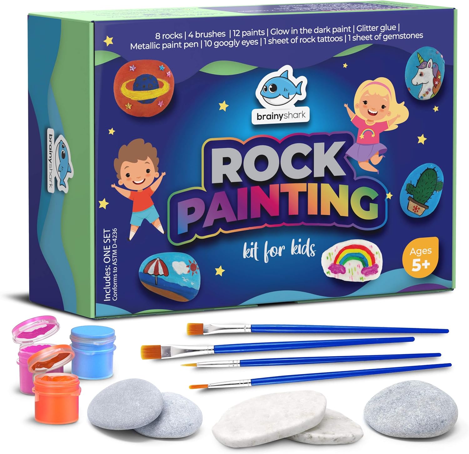 Kit de pintura rupestre para niños - Brilla en la oscuridad