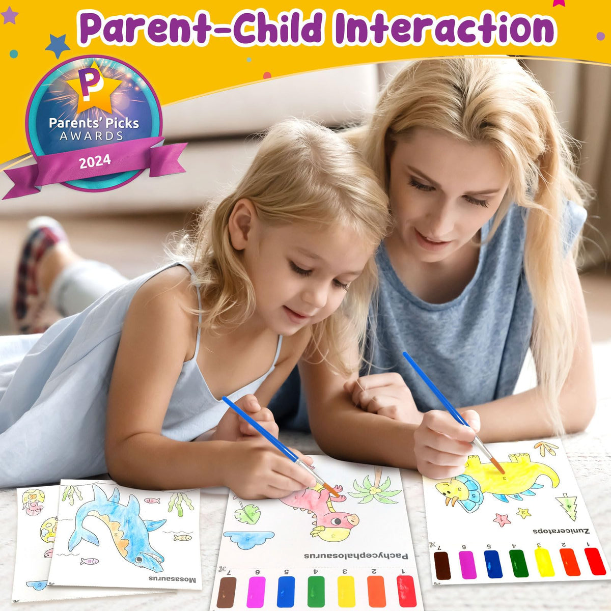 Libros para colorear con agua pigipigi: Acuarelas de dinosaurios