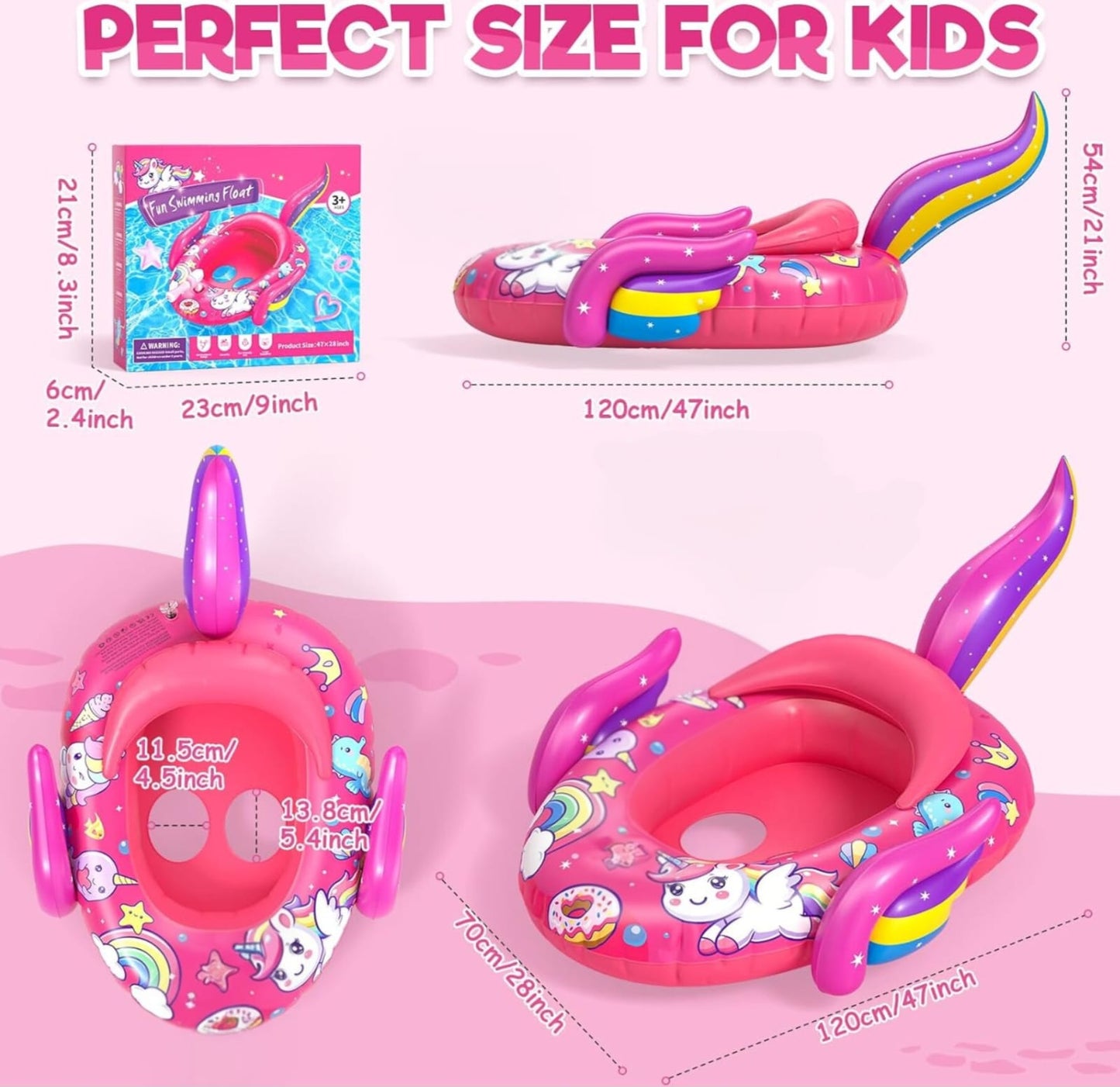 Flotador de unicornio de 3-8 años