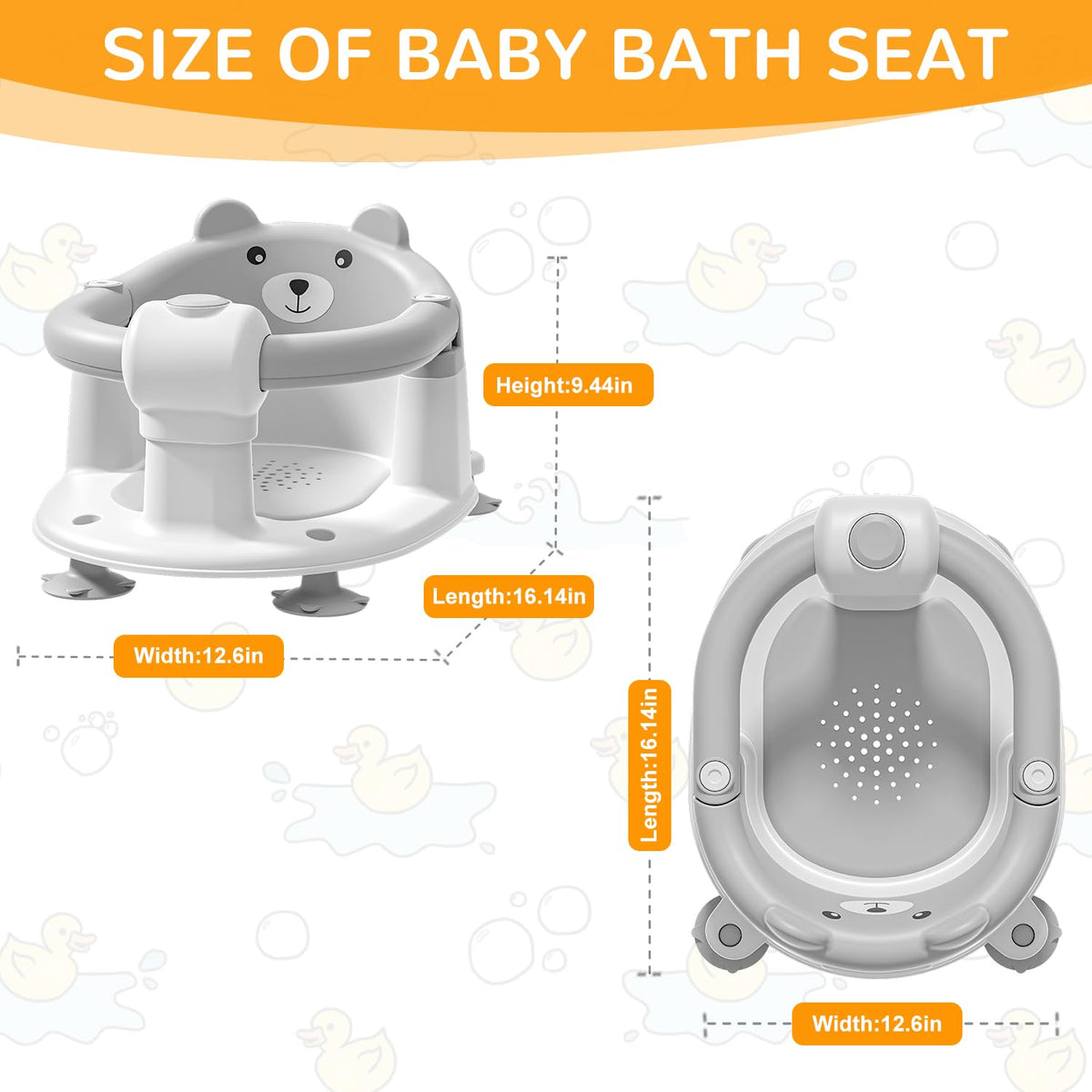 Asiento de baño para bebés de 6 meses en adelante