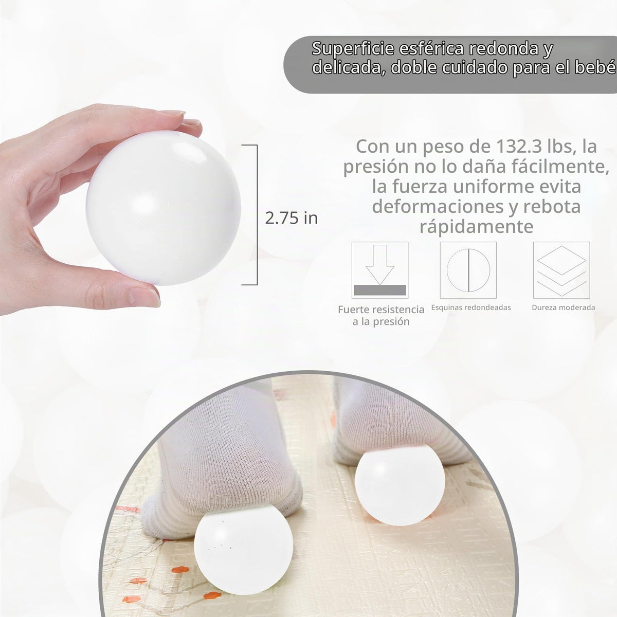 Pelotas de Pozo de Bolas - Bolas de Plástico de 2.7 Pulgadas