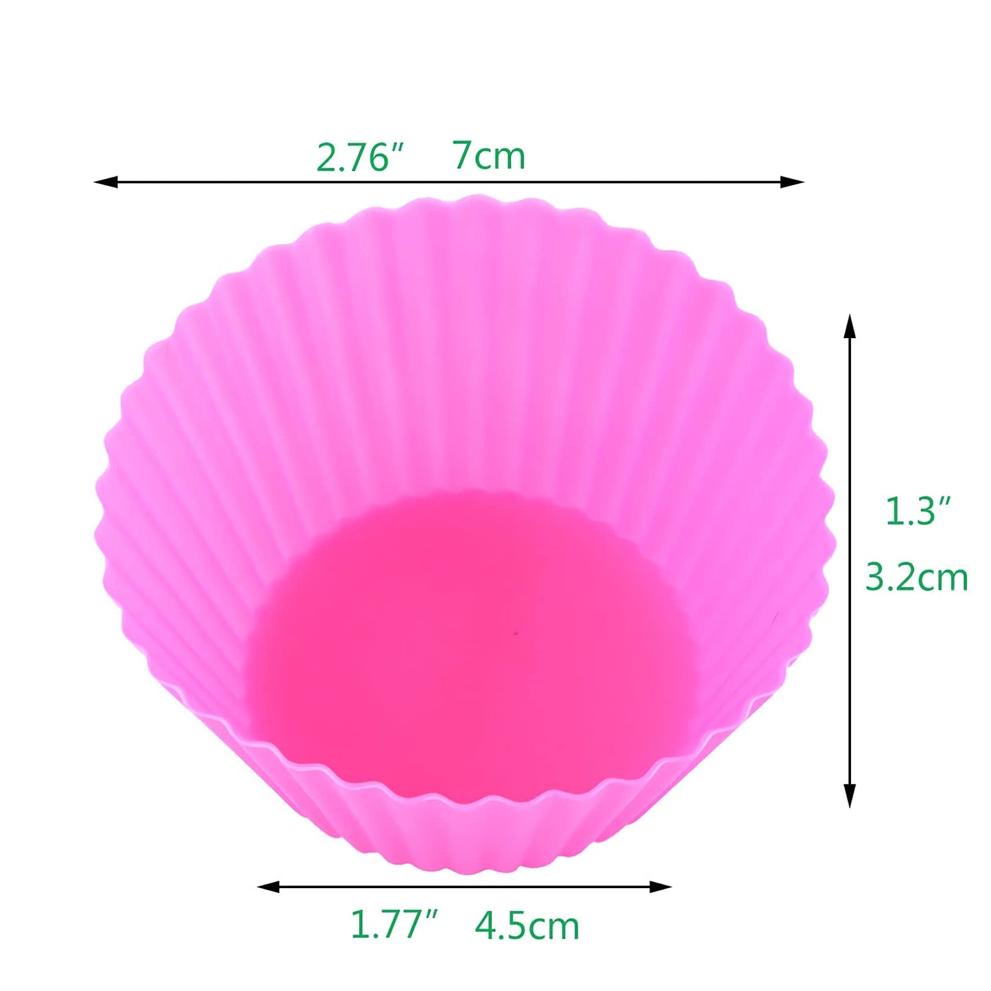 Exari - Juego de 24 moldes reutilizables para magdalenas de silicona