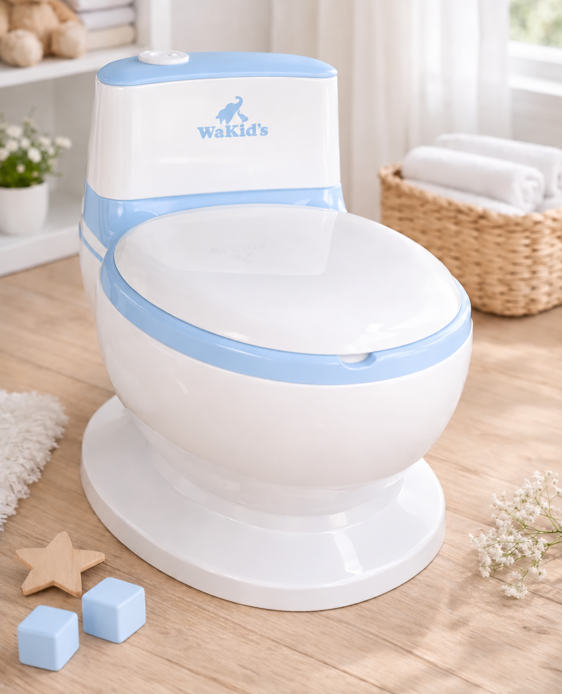 Inodoro para niños con sonido rosado