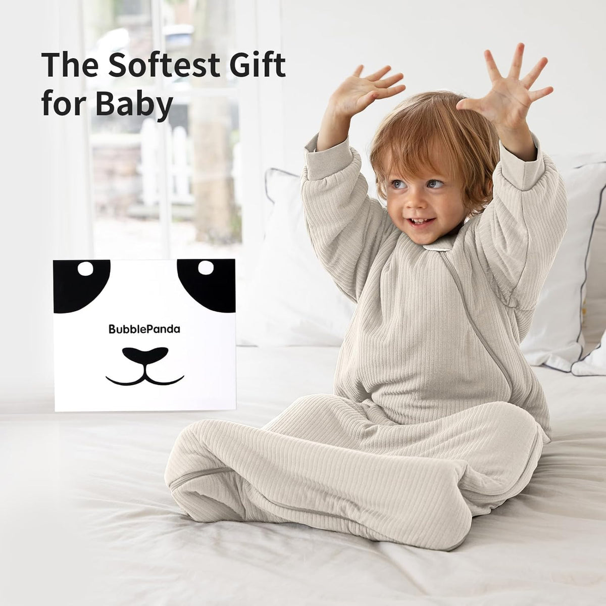 Saco de Dormir de Rayón Hecho de Bambú 0-6 Meses Saco de Dormir de Manga Larga 1.5 Tog