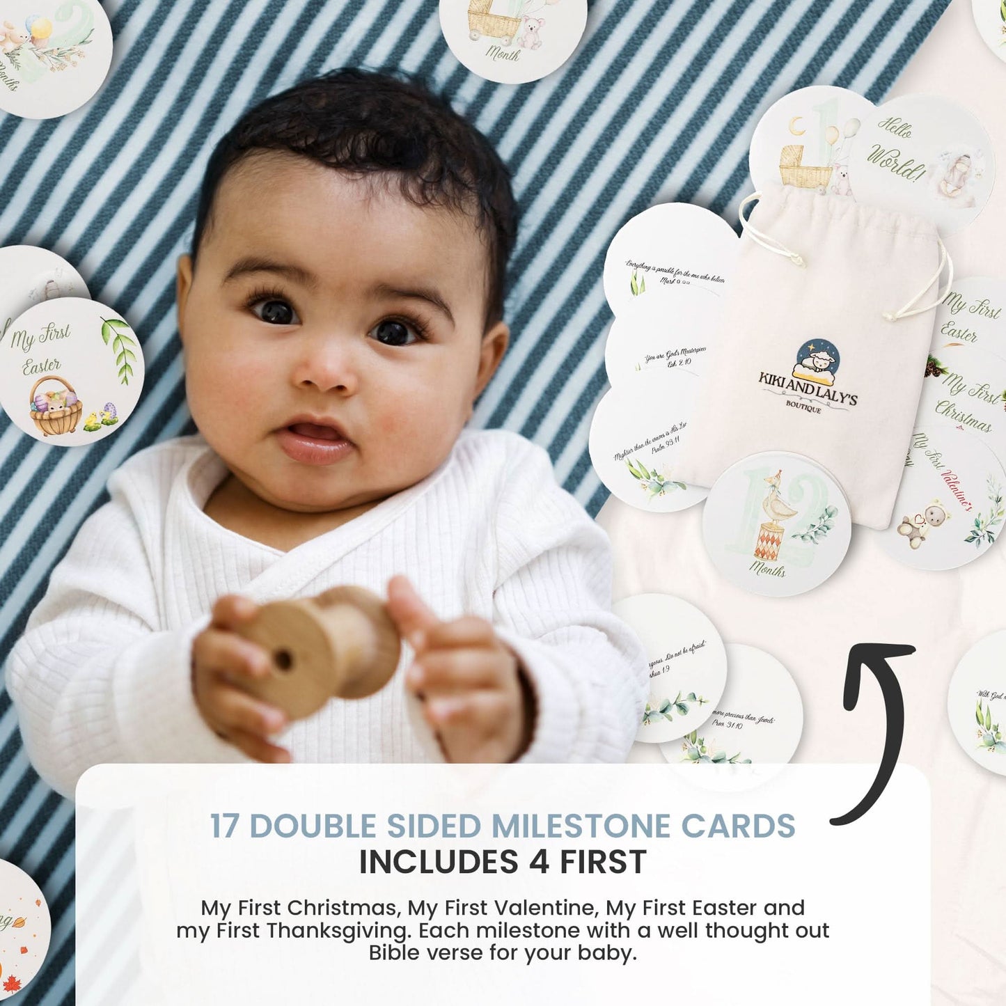 Kiki and Laly's Boutique: Diario imprescindible de embarazo, tarjetas mensuales de hitos para bebés