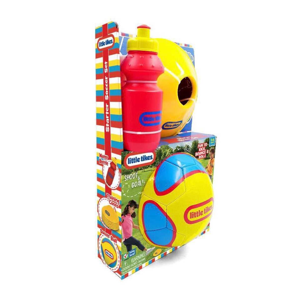 Balón de fútbol Little Tikes con conos y botella (8 piezas)