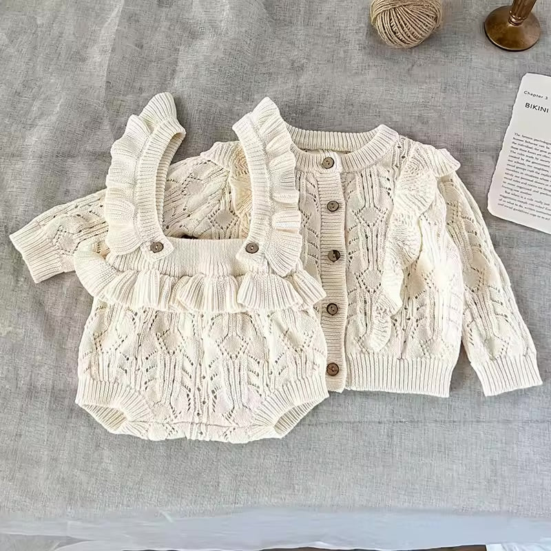 Conjunto de ropa de punto para bebé, cárdigan de punto, 12-18 meses