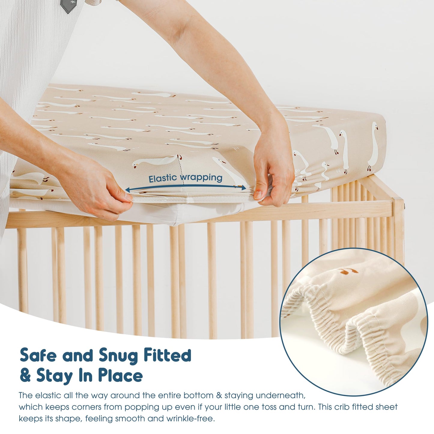 Paquete de 2 sábanas de punto de jersey ultrasuaves para cuna