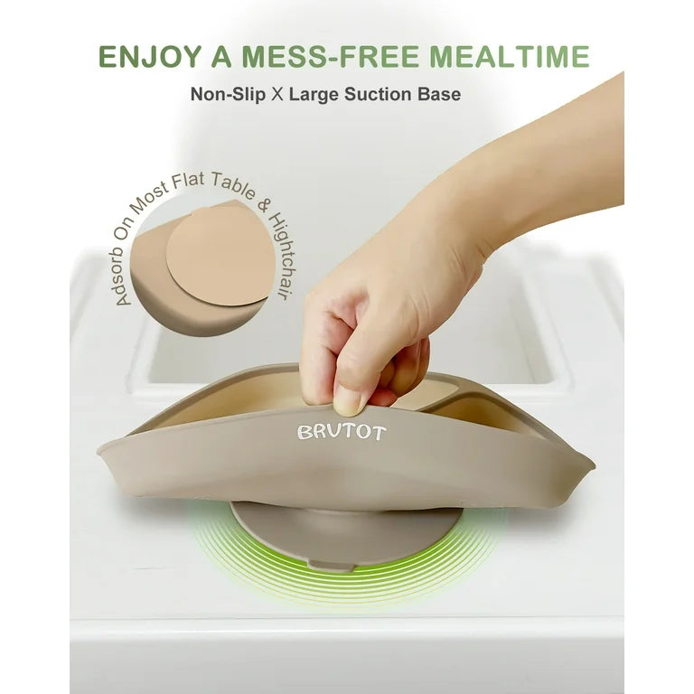 BRVTOT Juego de Plato y Tazón de Succión
