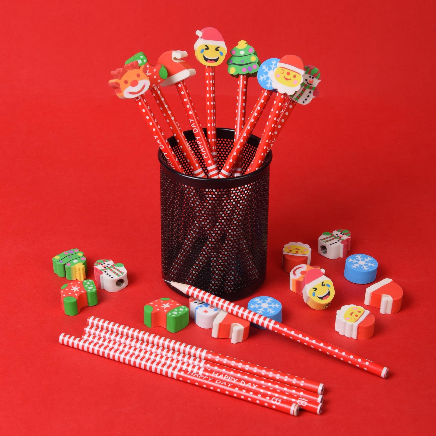 15 lápices de borrador de Navidad