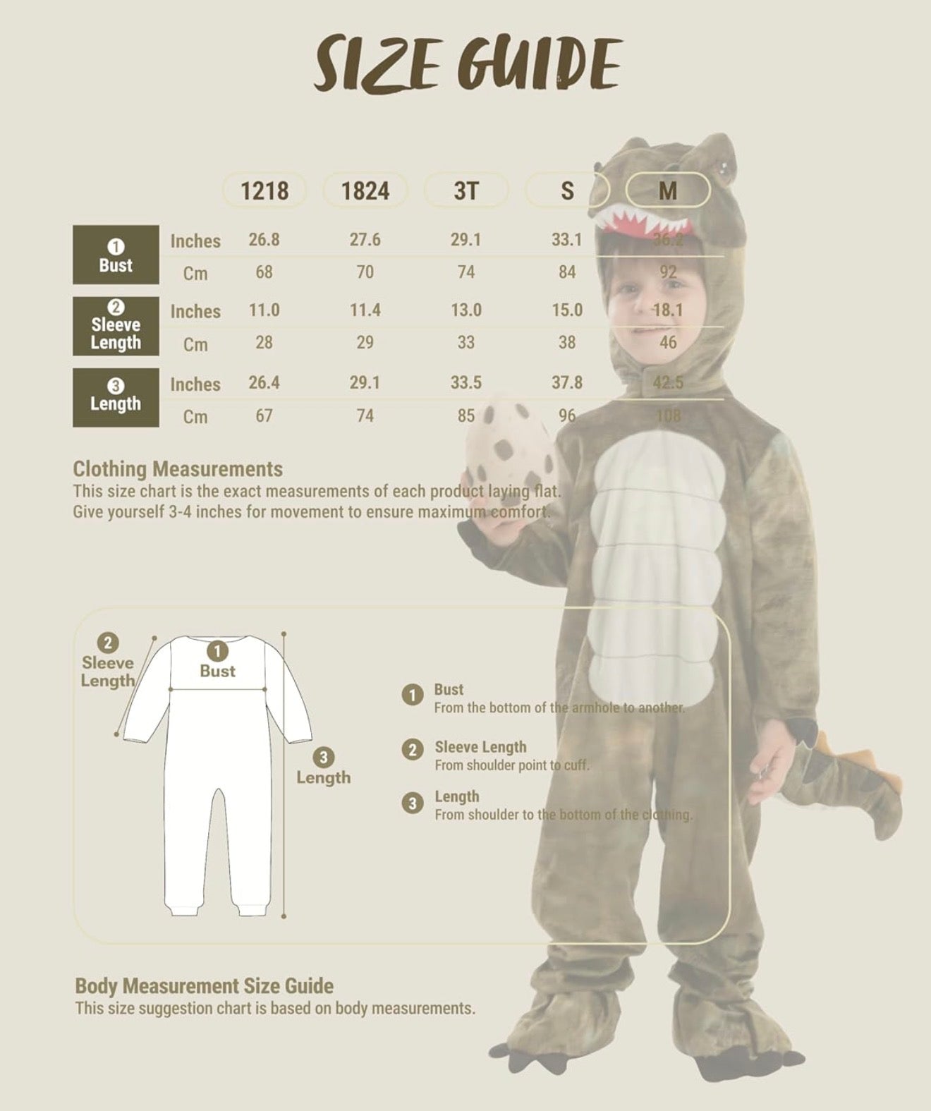 Spooktacular Creations - Conjunto de disfraz realista de T-rex, talla 3 años