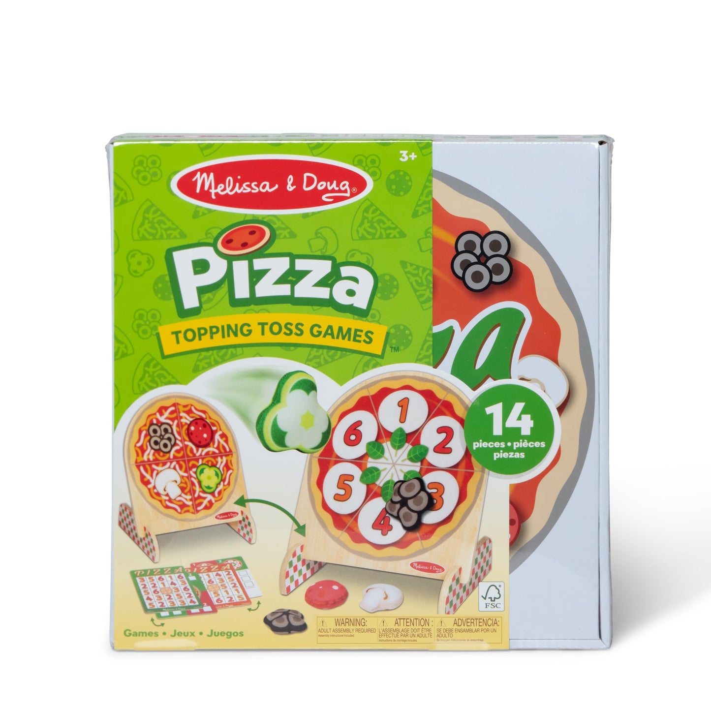 Melissa & Doug Juegos de ingredientes para pizza de madera de doble cara