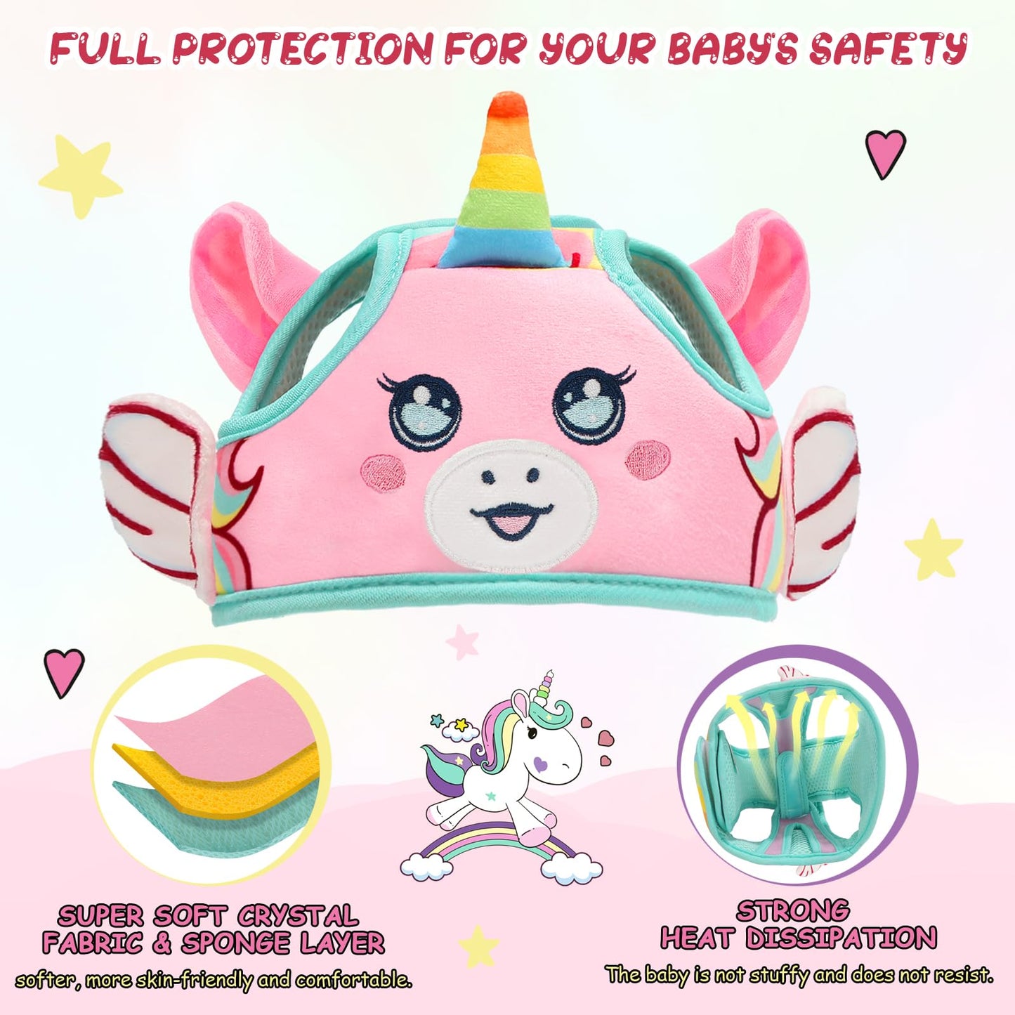 Casco Protector de Cabeza de Bebé para Gatear o Caminar - Sin Golpes