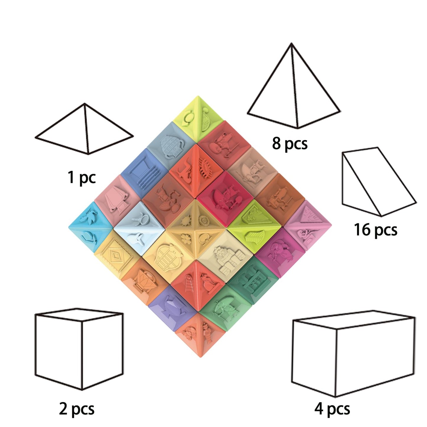 Bloques de construcción Soft Pyramid Adventure 31 piezas para niños pequeños