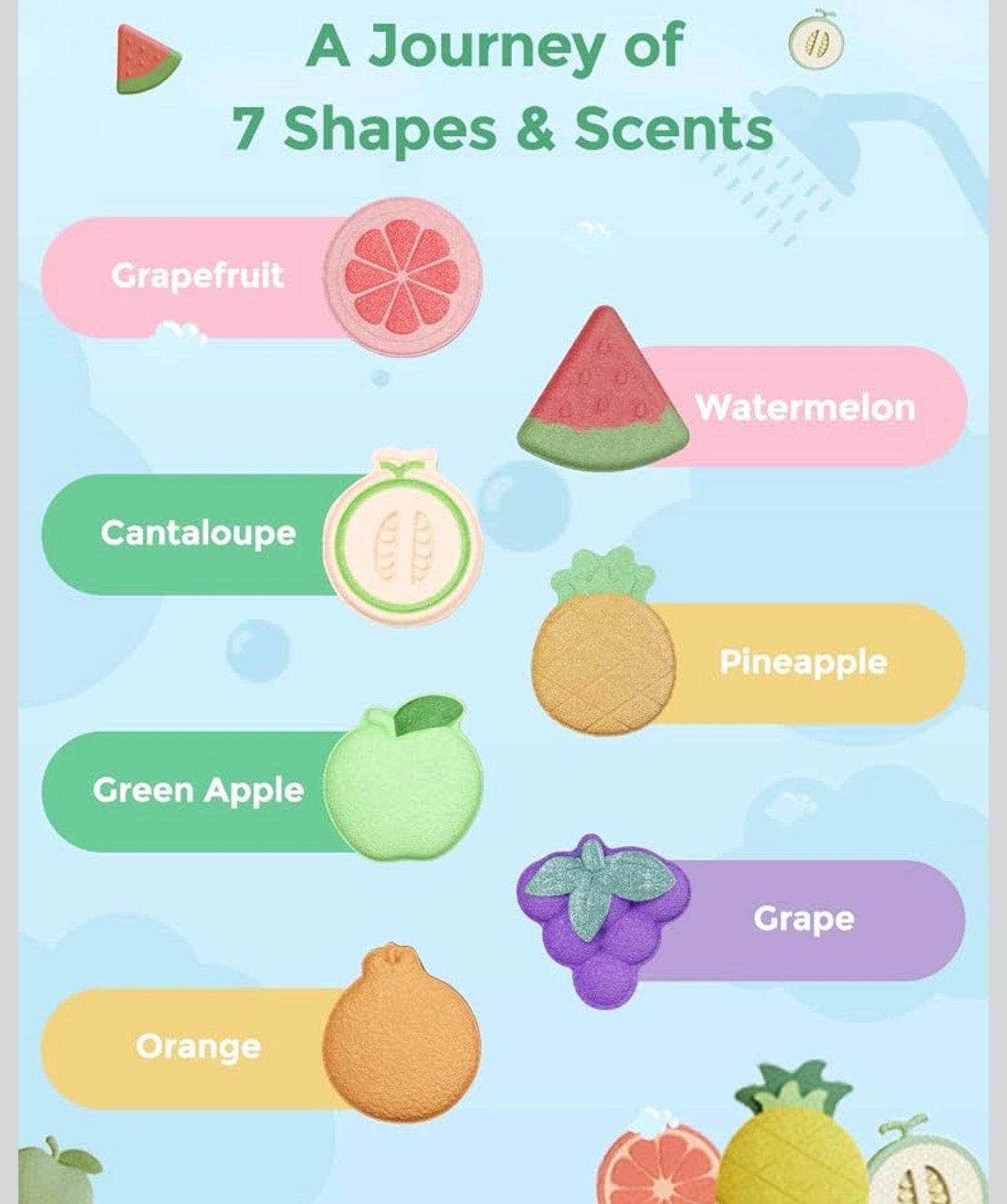 Momcozy Paquete de 14 bombas de baño de frutas con aceite esencial