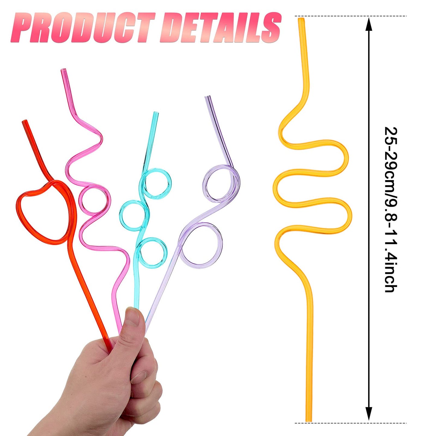 36 Piezas de plástico, pajitas divertidas y divertidas, reutilizables y variadas