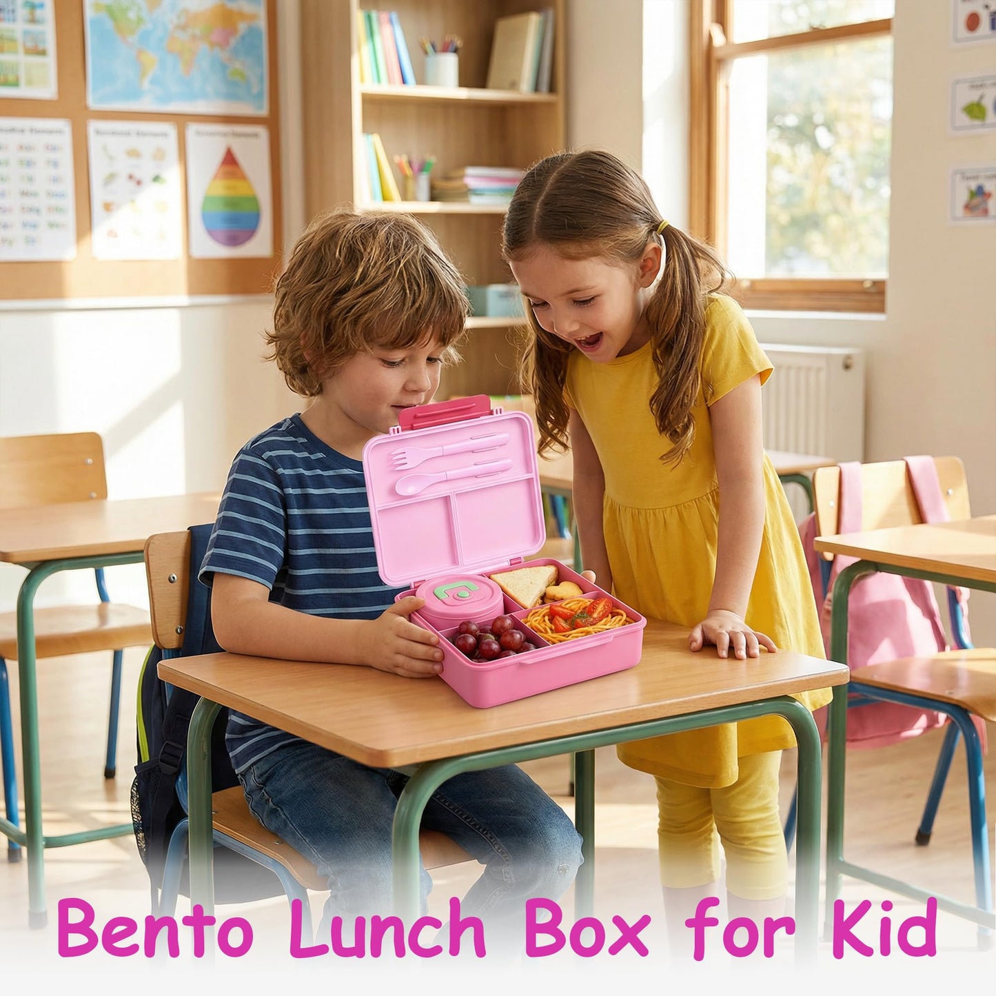 Bento lunch box con bolsito para niños