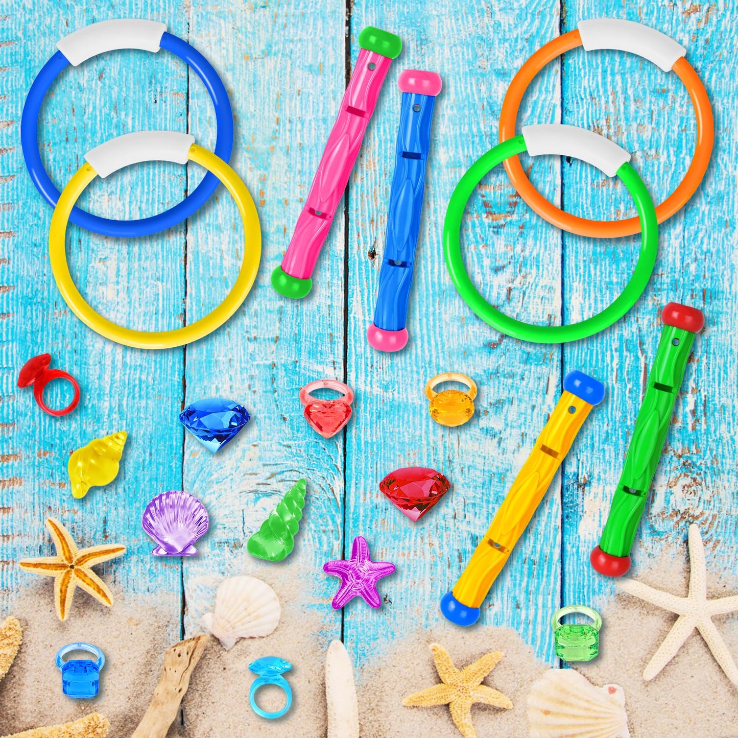 20 piezas de juguetes de natación para buceo en la piscina