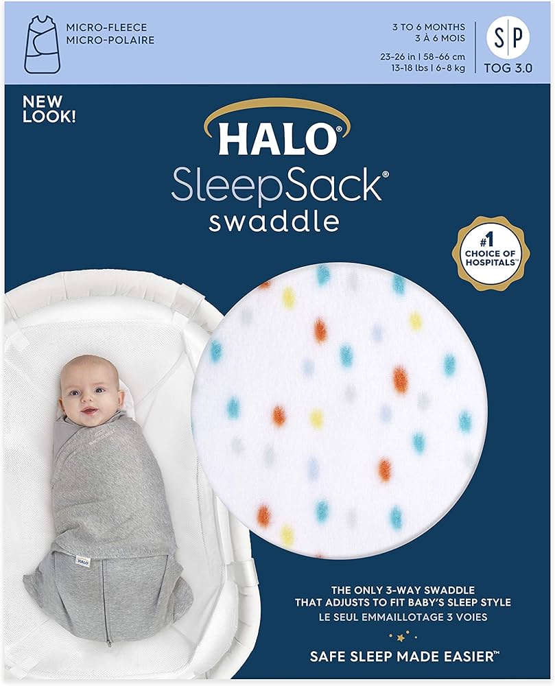 HALO SleepSack saco de dormir envolvente de 100 % algodón, 0-3 meses