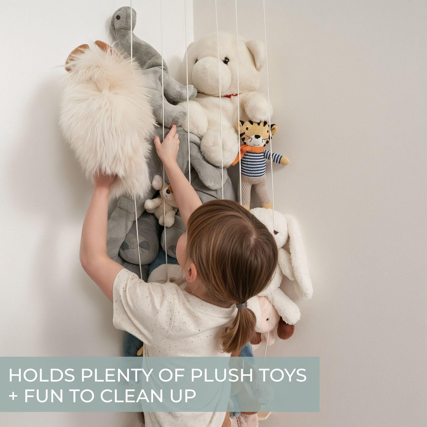 Almacenamiento grande de animales de peluche para la esquina