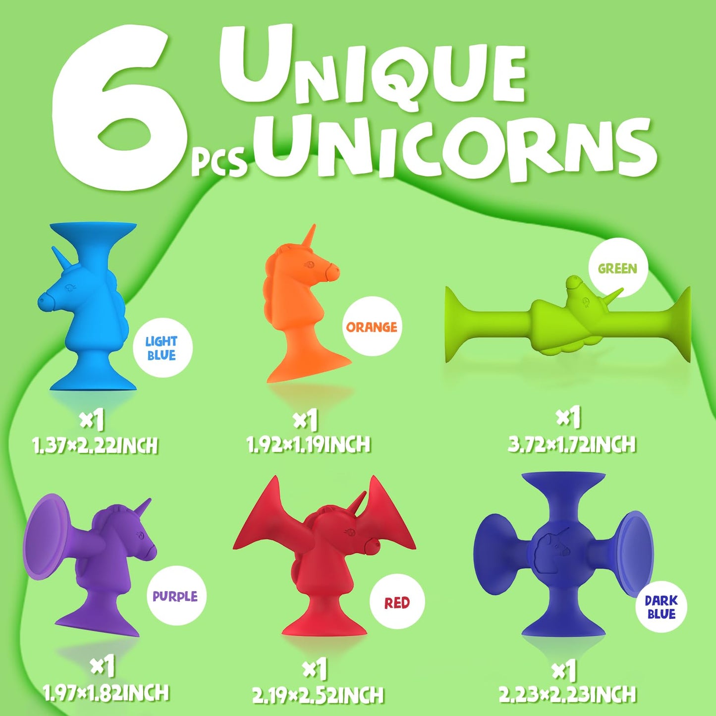 Guibola juguetes de succión para el baño unicornio, 25 piezas