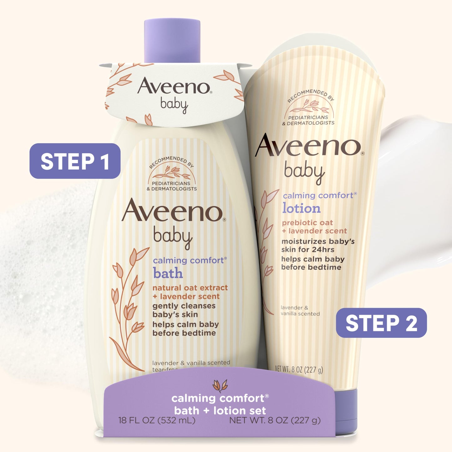 Aveeno, juego de baño calmante para bebé + loción