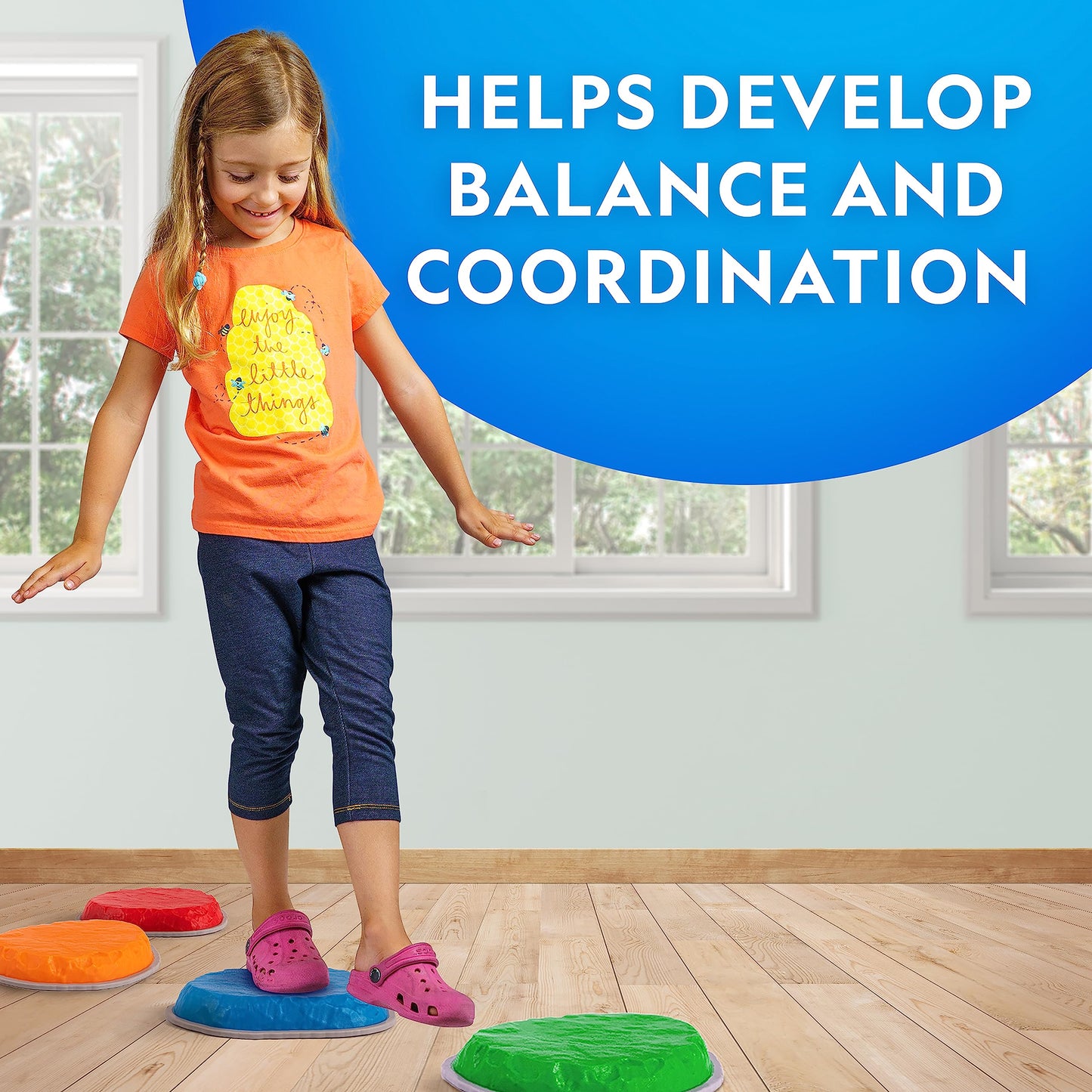 NATIONAL GEOGRAPHIC - Piedras antideslizantes duraderas que fomentan el equilibrio de los niños pequeños y las habilidades motoras brutas