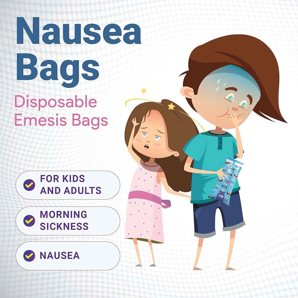 Bolsas de vómito desechables para niños, paquete de 20 – Bolsas de Barf envueltas individualmente