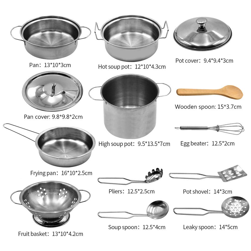 Juego de cocina y horneado para niños 18 PCS con delantal chef, no incluye sombrero
