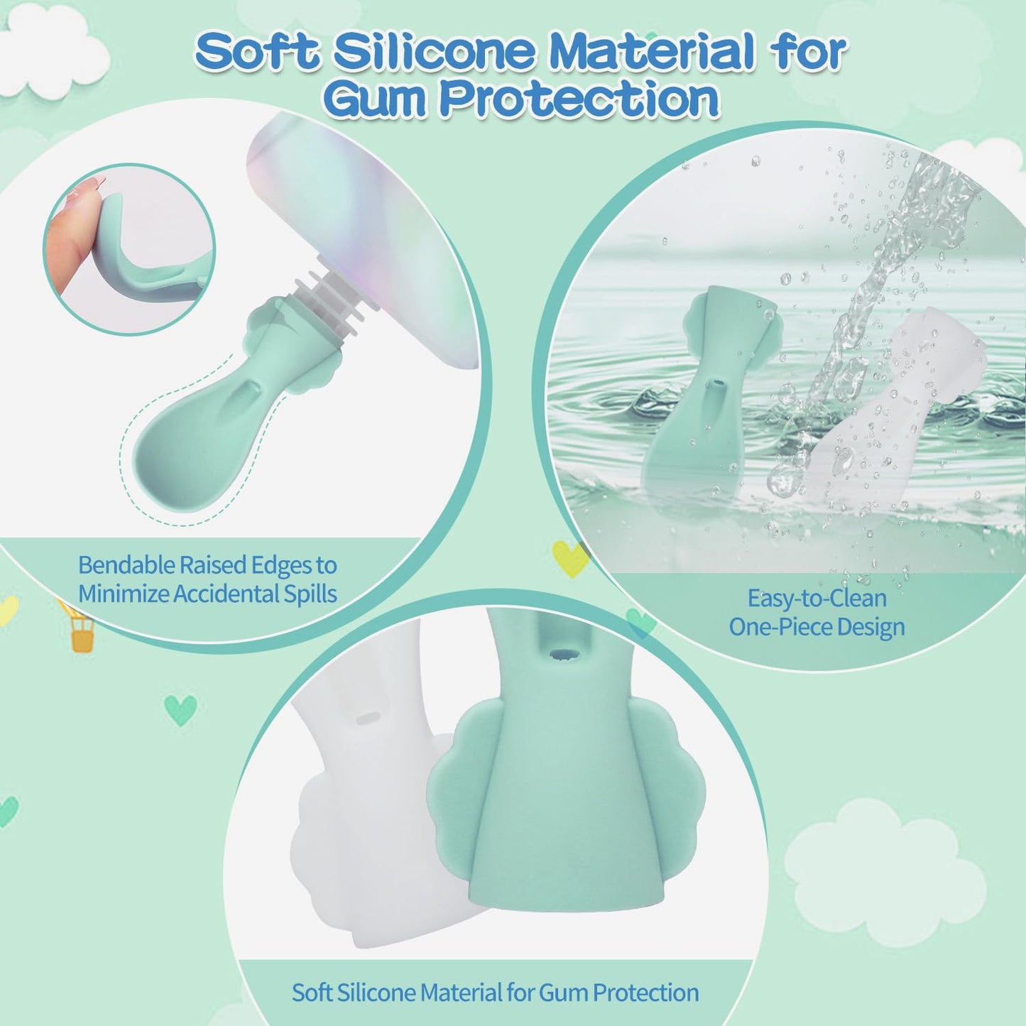 Juego de cucharas de silicona multiusos para bebé