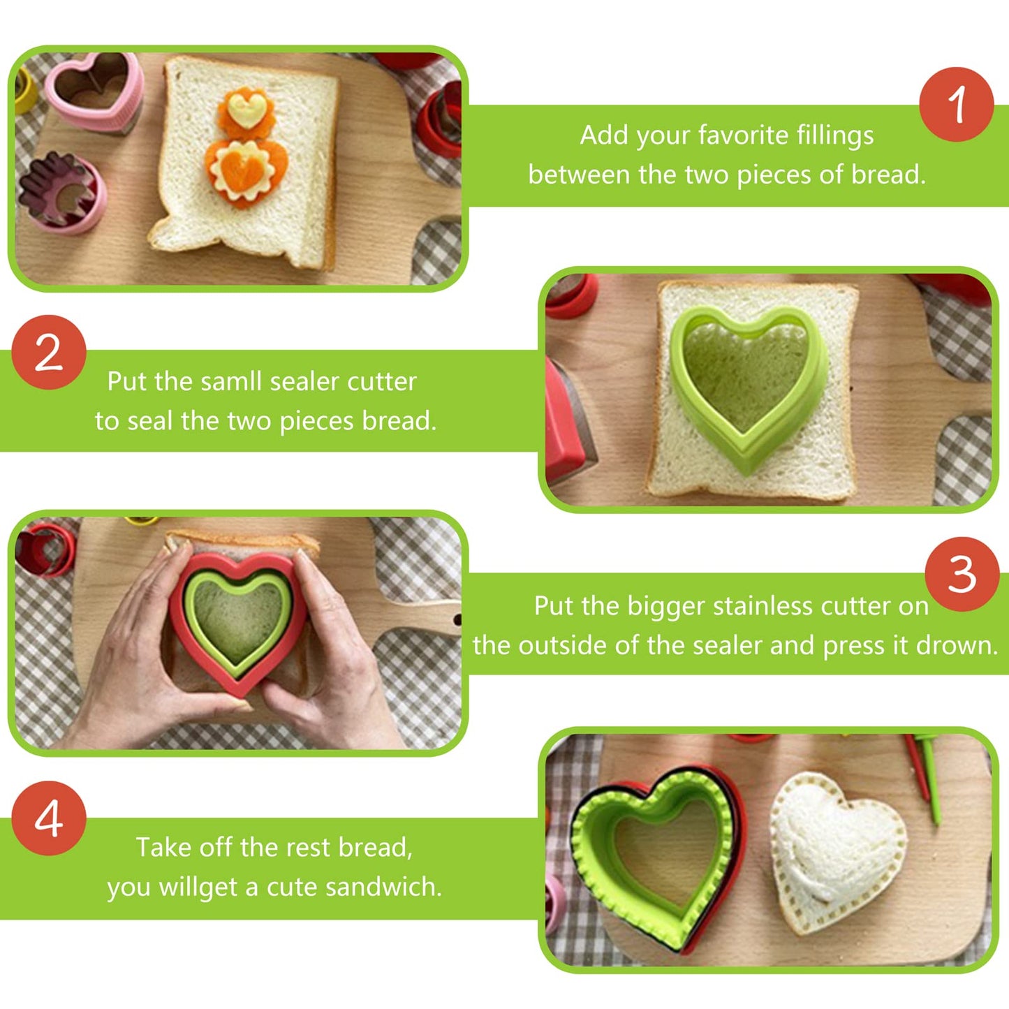 Cortador de sándwich de 28 piezas para niños