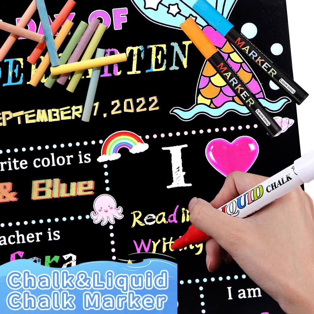 Pizarra de madera para el primer y último día de escuela