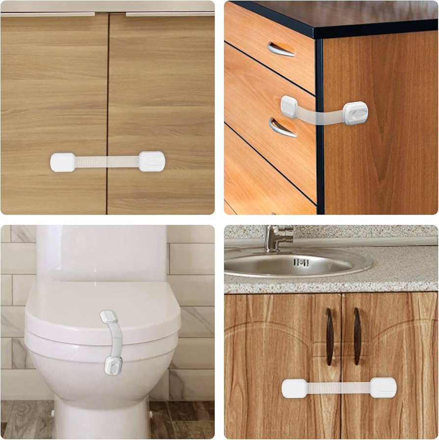 Coolrunner - Cerraduras de correa de seguridad para niños, paquete de 12 cerraduras