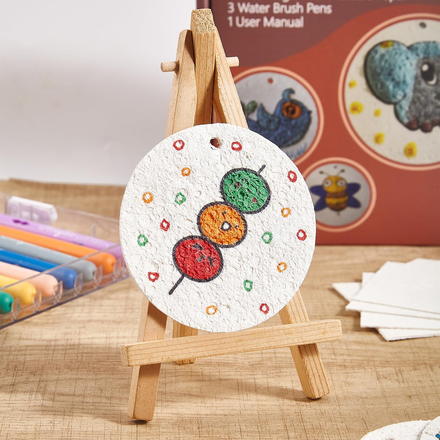 Kit de pintura de textura de espuma mágica, kit de pintura hinchada 3D que incluye 40 piezas de papel de espuma mágica, 12 marcadores