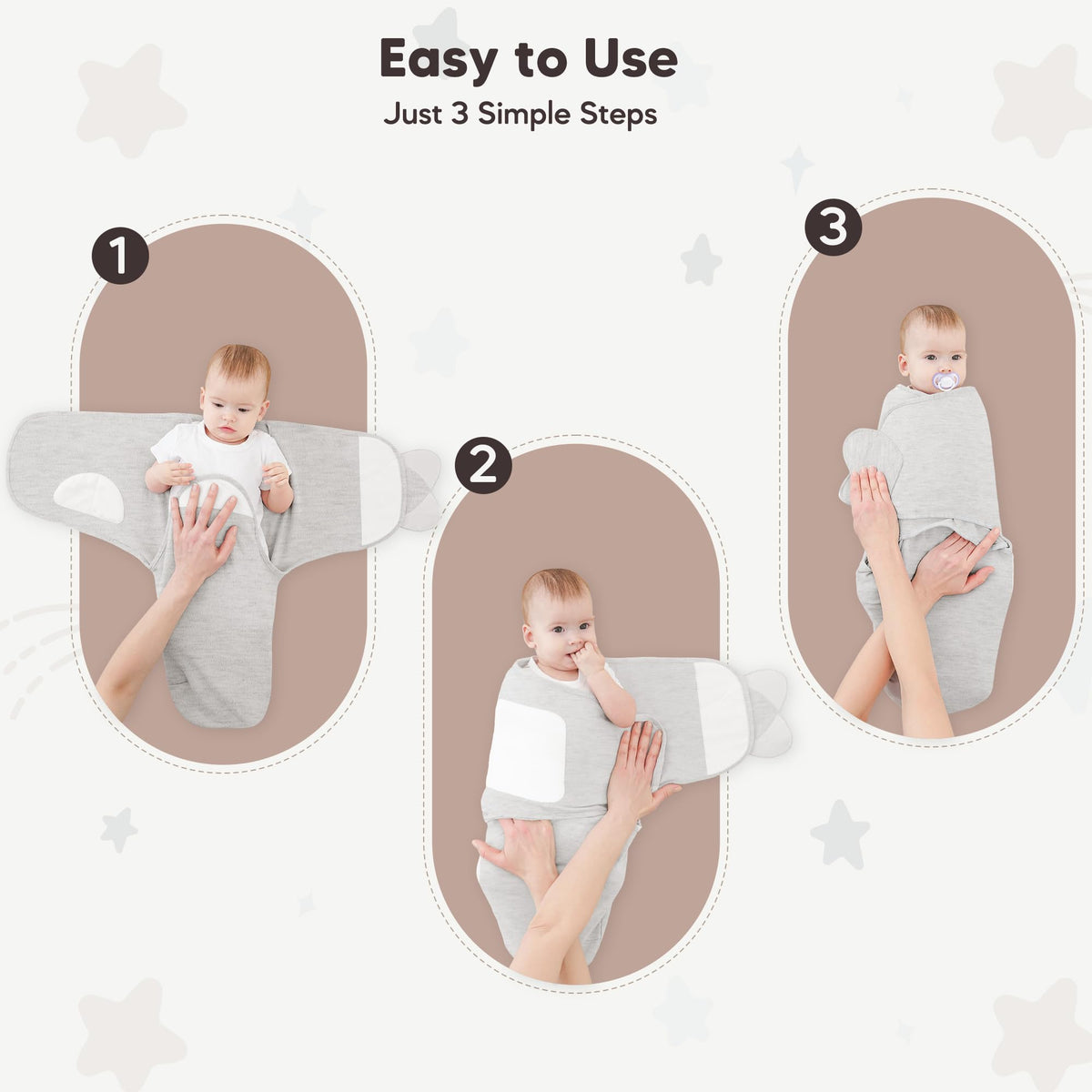 Susurration - Saco de dormir para bebé, 100 % algodón para recién nacidos, 0-3 meses