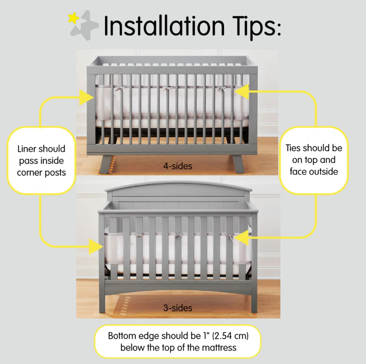 Breathable™ Mesh Liner for Full-Size Cribs, Classic 3mm Mesh, Navy