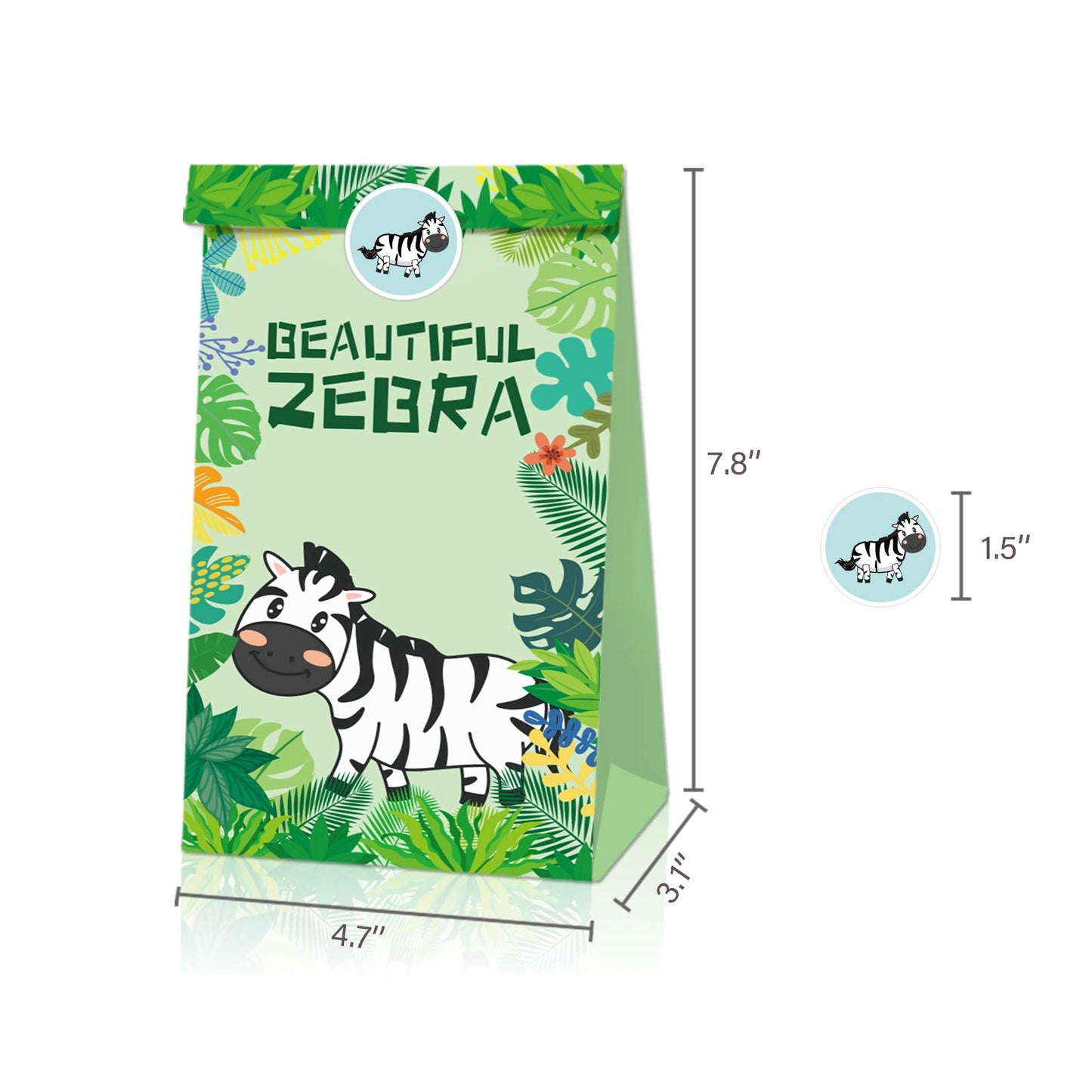 Paquete de 12 bolsas de dulces con temática de animales de la selva