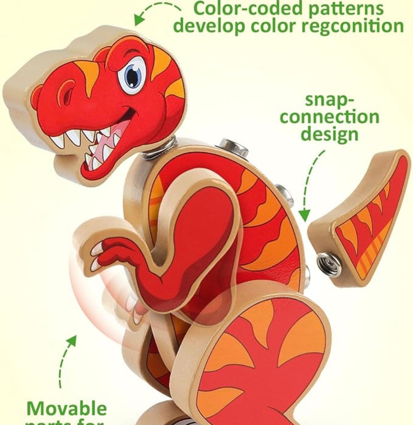 Juguetes de construcción de dinosaurios encajables Coogam