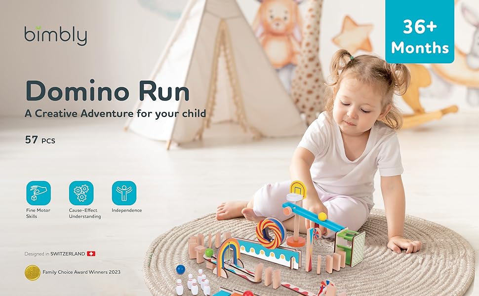 Bimbly juego de dominó de madera Domino Run