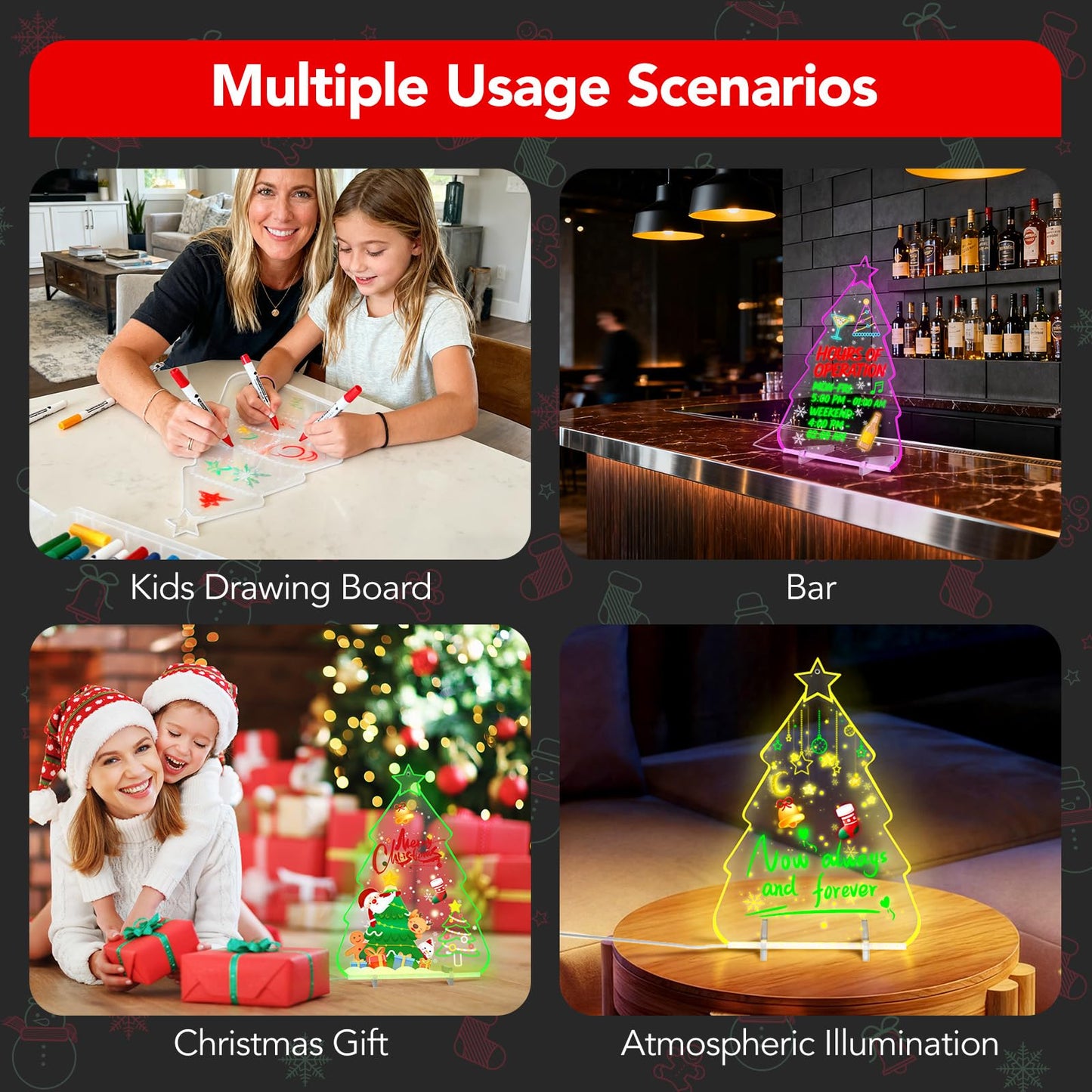 Kids LED Note Board Pad with Light 4 Modes 7 Colors