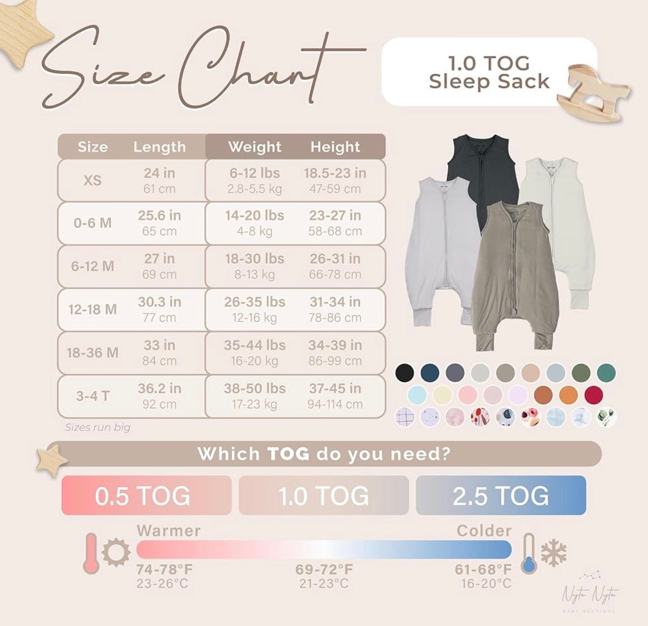 Nyte Nyte Baby - Saco de dormir suave sin mangas, 12-18 meses